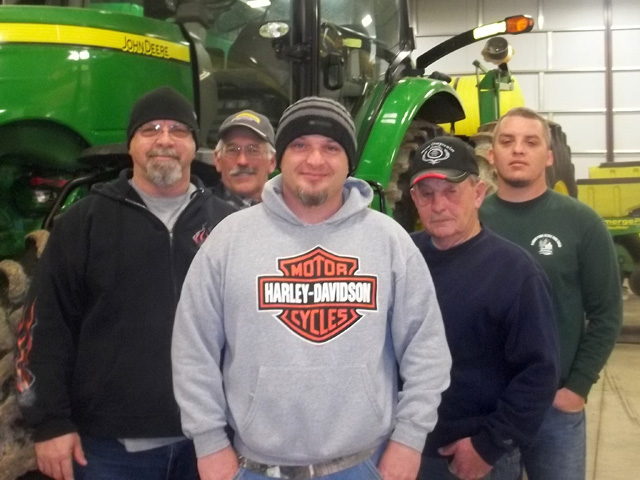 The development of the Utica Shale in northeast Ohio has helped Ballard Jenkins&#039; farm stay in the family. Pictured from left to right are family friend and co-owner of Jenkins Farms LLC, Roger Coen, Jenkins neighbor Roger Kiko, Larry Jenkins, Ballard Jenkins and "B" Jenkins. (DTN photo by Todd Neeley)